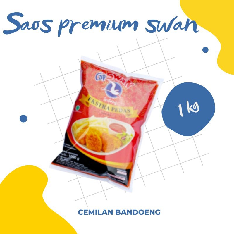 

Saos sambal premium swan extra pedas kemasan bantal 1 kg