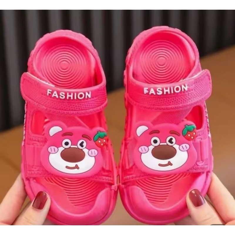 sandal lotso anak sandal tali sandal karet lentur anak perempuan.
