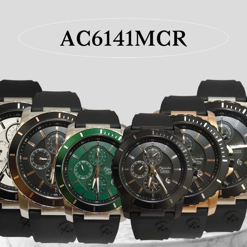 Jam Pria Alexandre Christie AC6141 AC 6141 Rubber Original Garansi Resmi Alexander Christie
