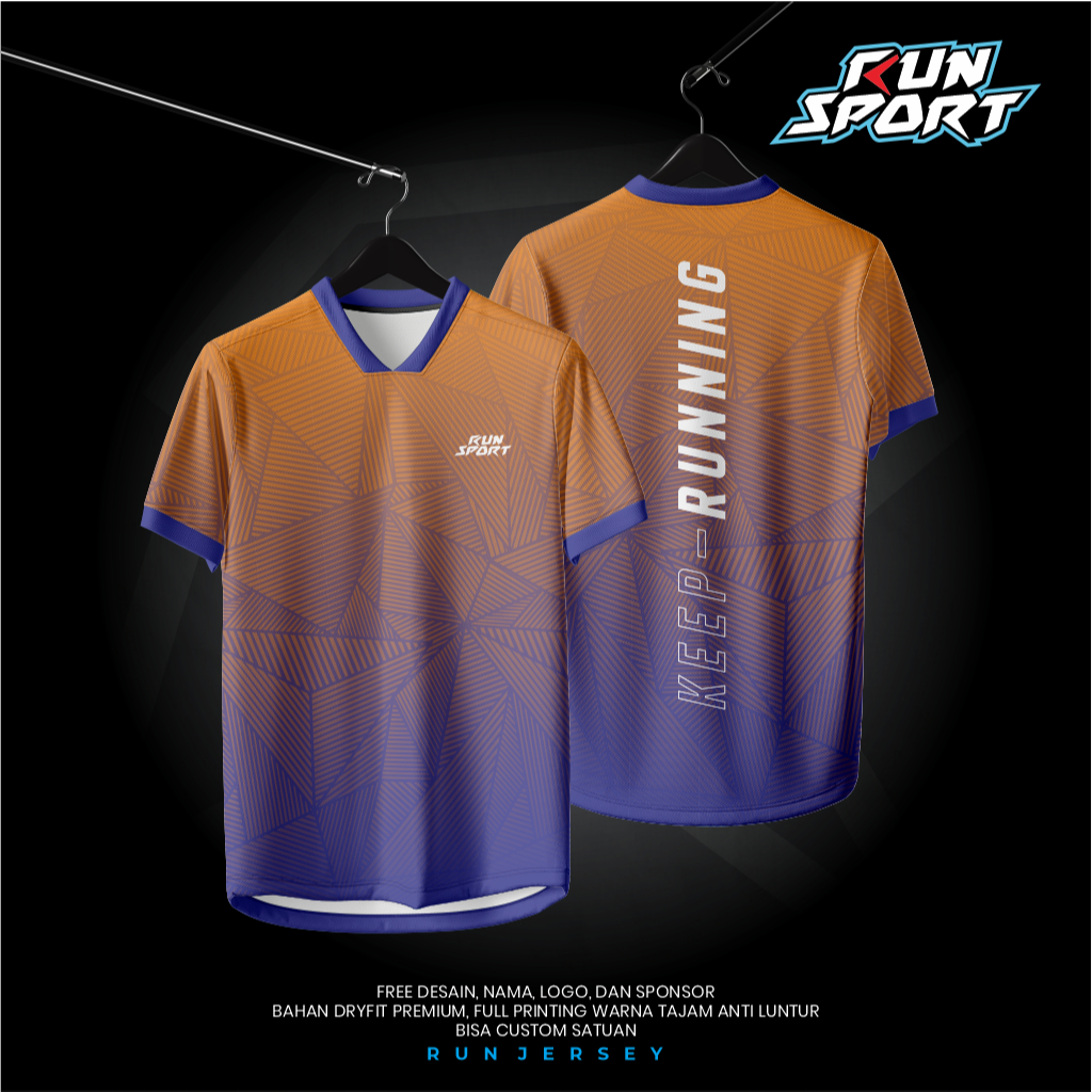 JERSEY RUNNING ORANGE WEB - JERSEY LARI -  JERSEY BADMINTON - JERSEY CUSTOM  FULL PRINTING