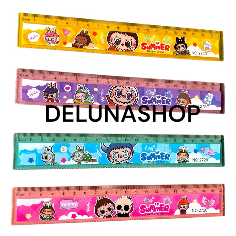 

DELUNASHOP DL898S ruler Trasnparan 20CM Ruler Mika Mistar Penggaris Transparant LABUBU