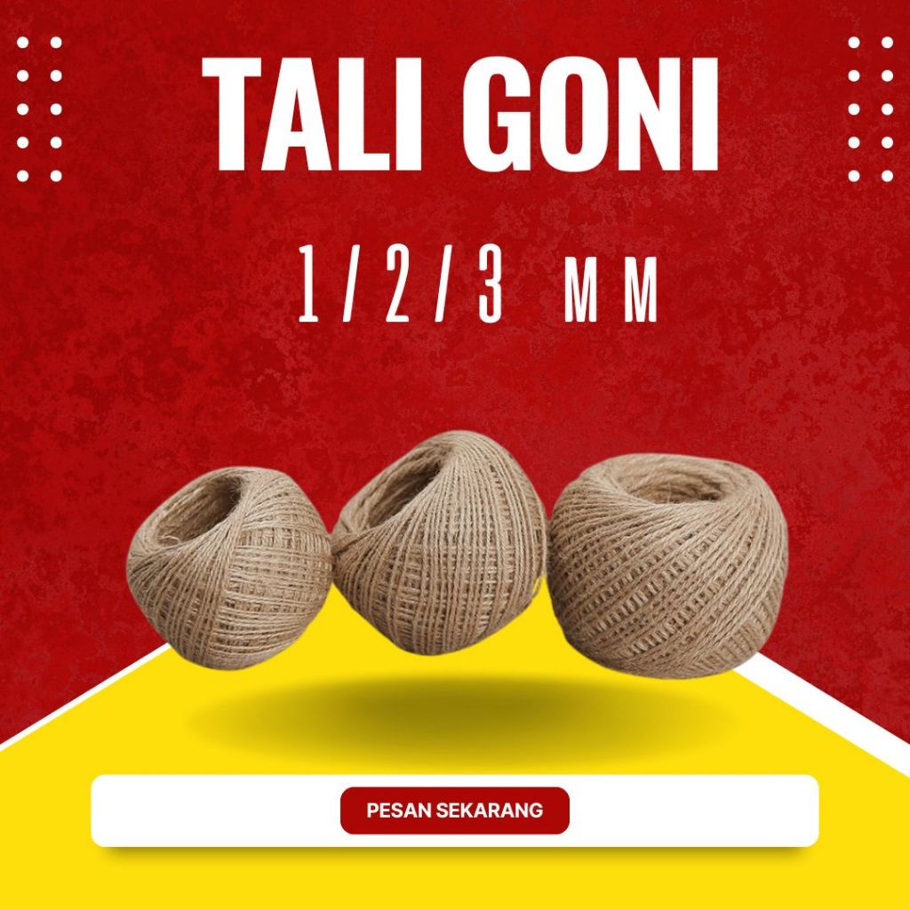 

TALI RAMI -TALI GONI UKURAN 1/2/3mm 1roll PANJANG 200meter TALI GONI / tali karung