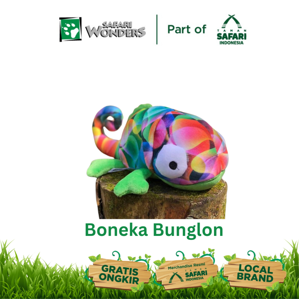 Taman Safari Boneka Bunglon Chameleon Lokal Brand Plush Toys