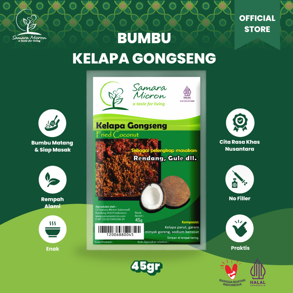 

Kelapa Gongseng Samara Micron - 45G