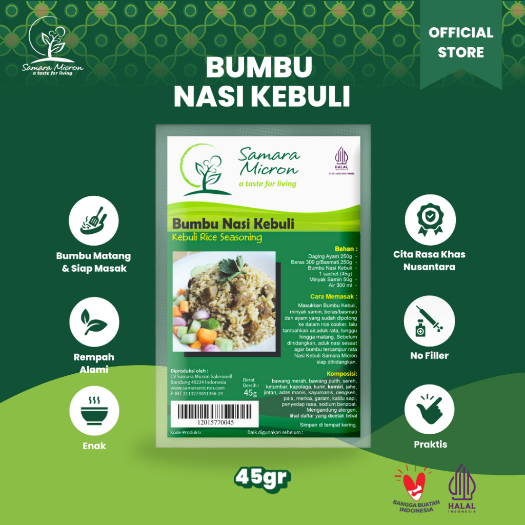 

Bumbu Racik Nasi Kebuli Samara Micron - 45gr