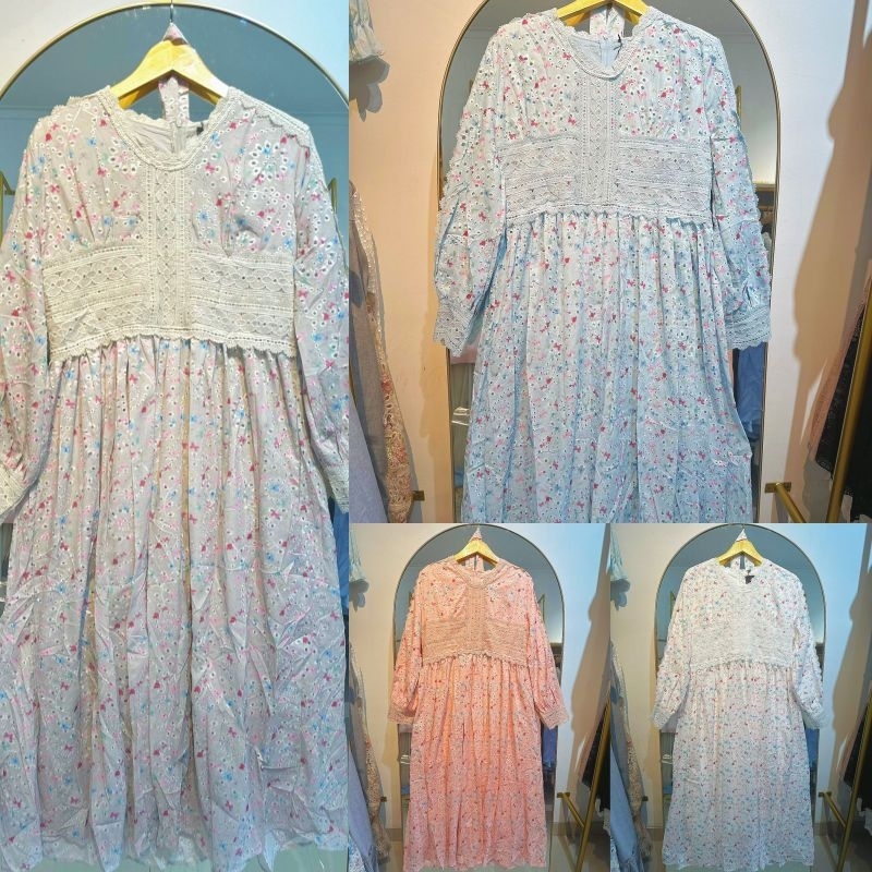 Dress lafreya magnolia katun bolong premium