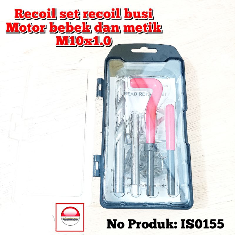 helicoil recoil set recoil m10x1.0 recoil busi bebek dan metik set komplit