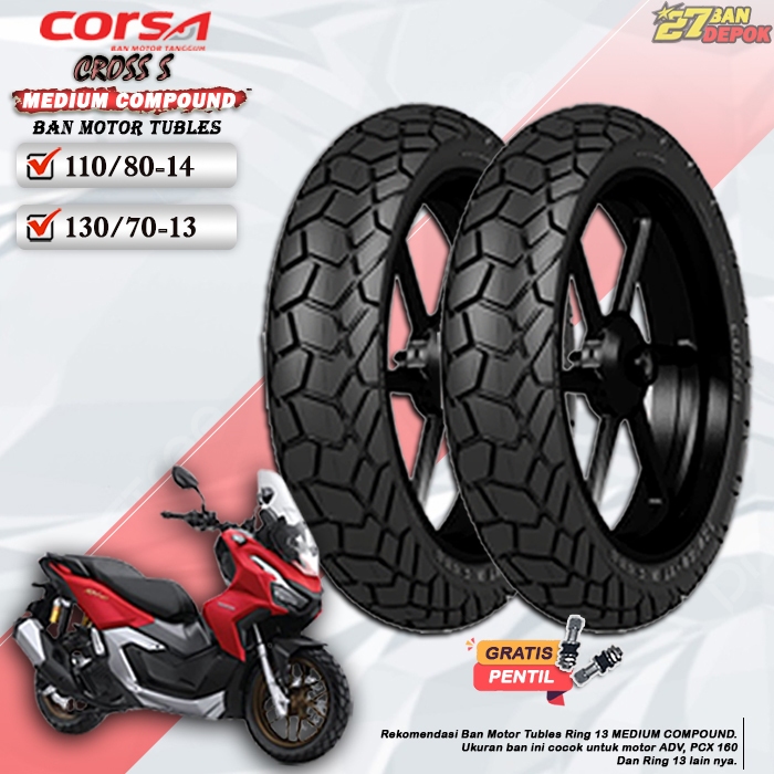 Ban Motor Corsa Cross S Ring 14 Dan Ring 13 Tubeless Ban Motor Tubles ADV PCX 160