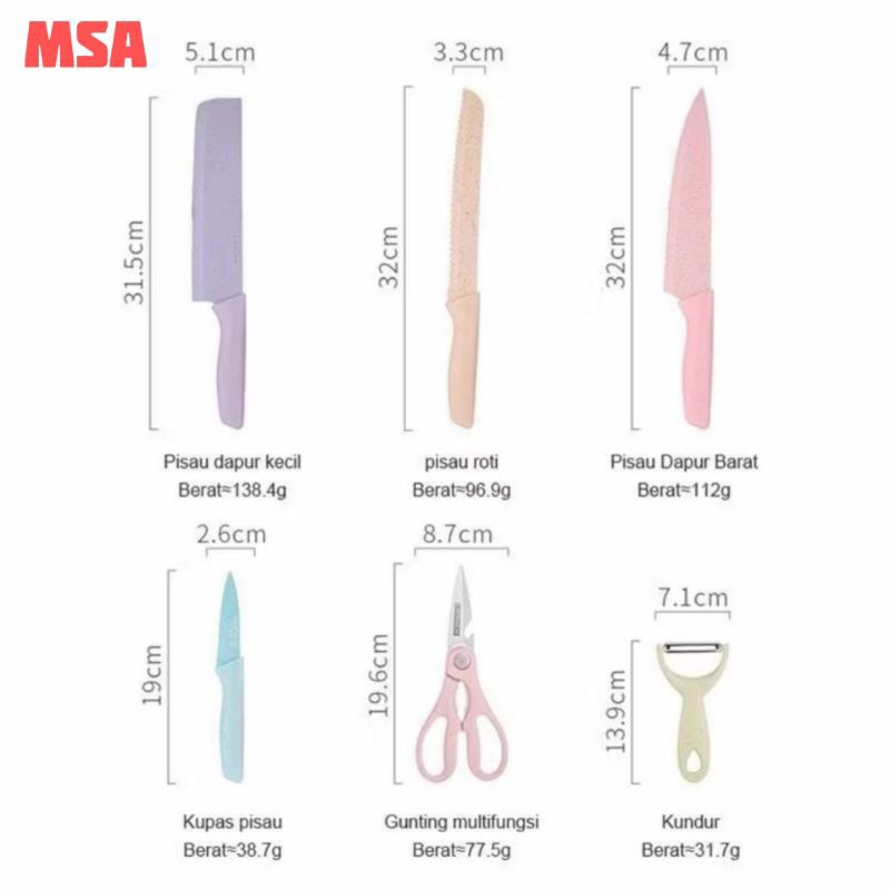 pisau keramik set / pisau keramik set plus gunting