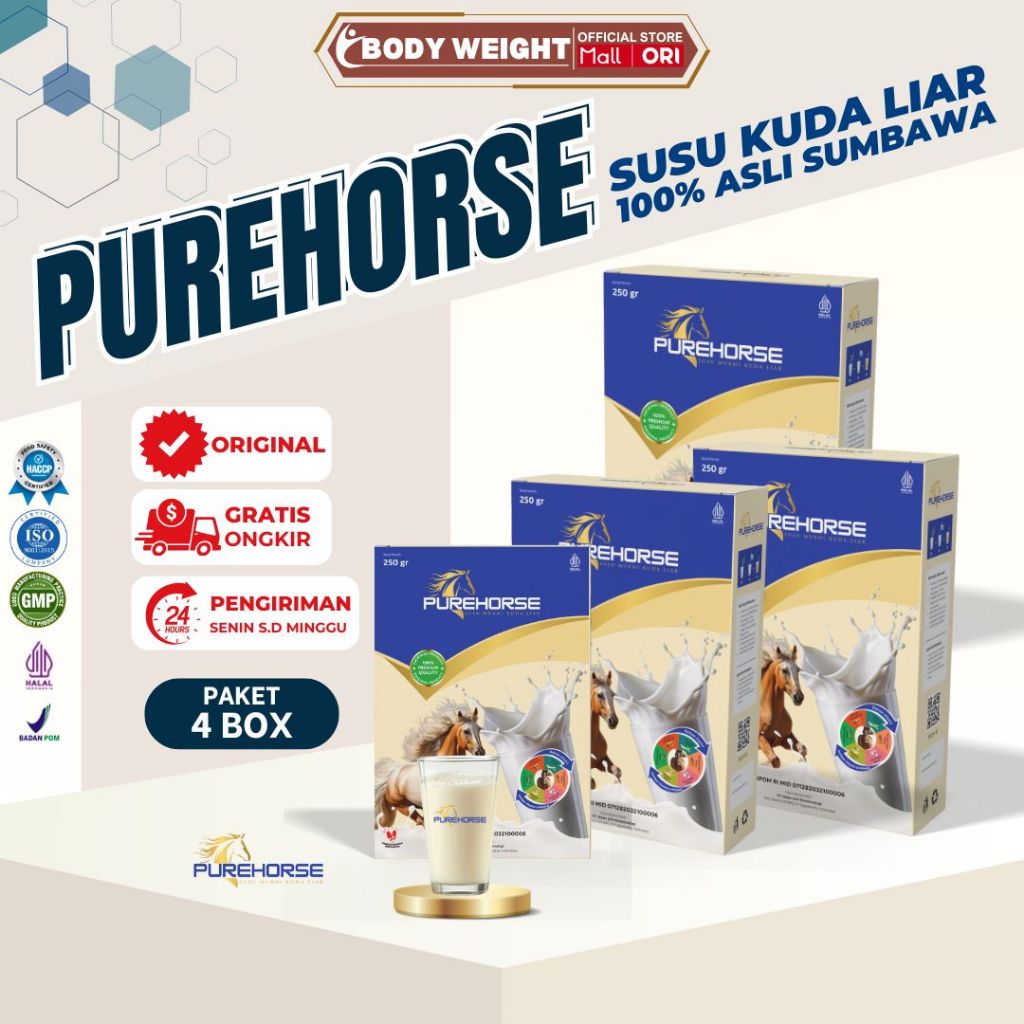 

Susu Kuda Pure Horse 100% Original dari Sumbawa Cepat Atasi Sesak Nafas Akut dan Nyeri Sendi Berat Kemasan 250gram Paket 4 BOX