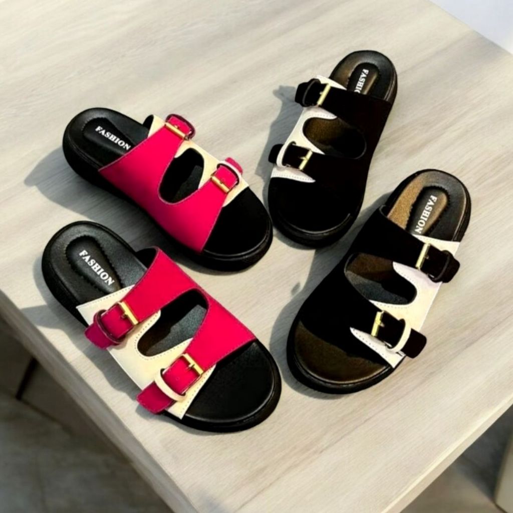 Sandal Wanita Gesper Terbaru Ban dua Casual - Ban Dua Gesper//Sandal Casual Wanita Remaja