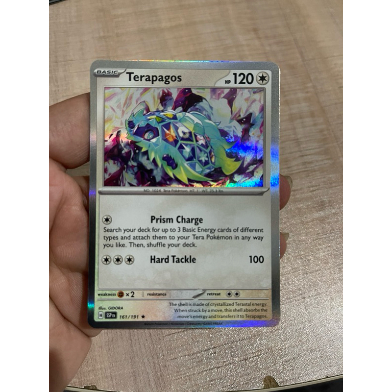 kartu pokemon original holo rare terapagos 161/191
