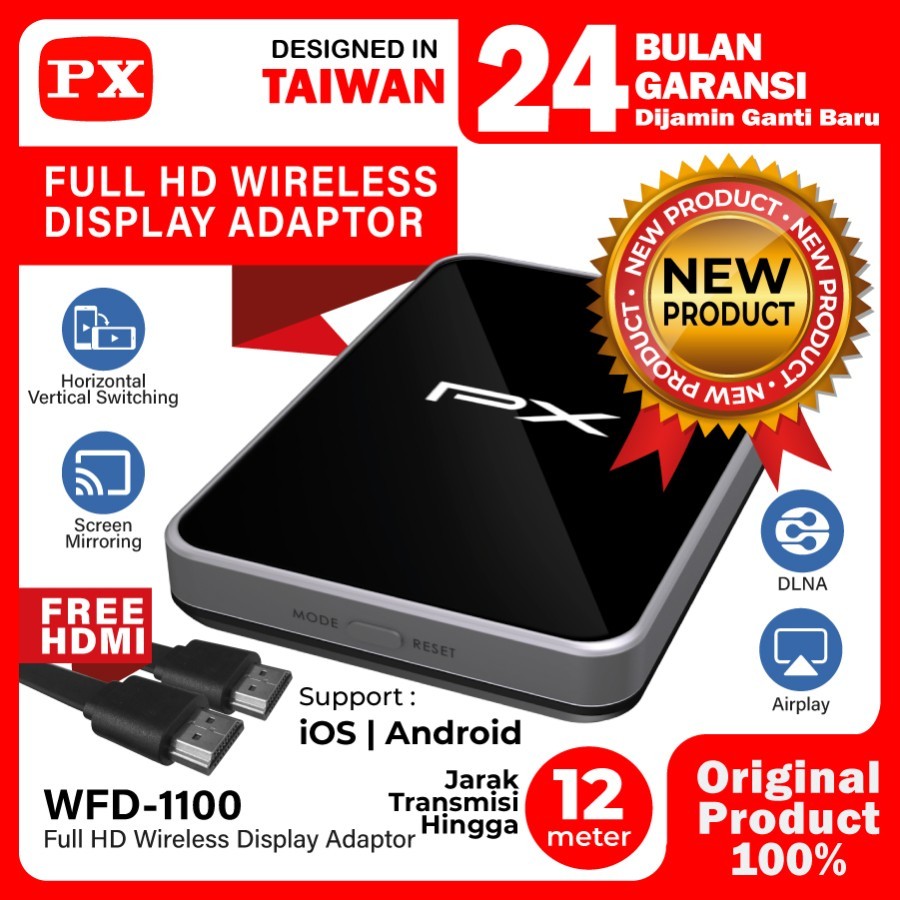 Wireless HDMI Adapter Receiver Audio Video Mirroring PX WFD1100 Dongle WFD 1100