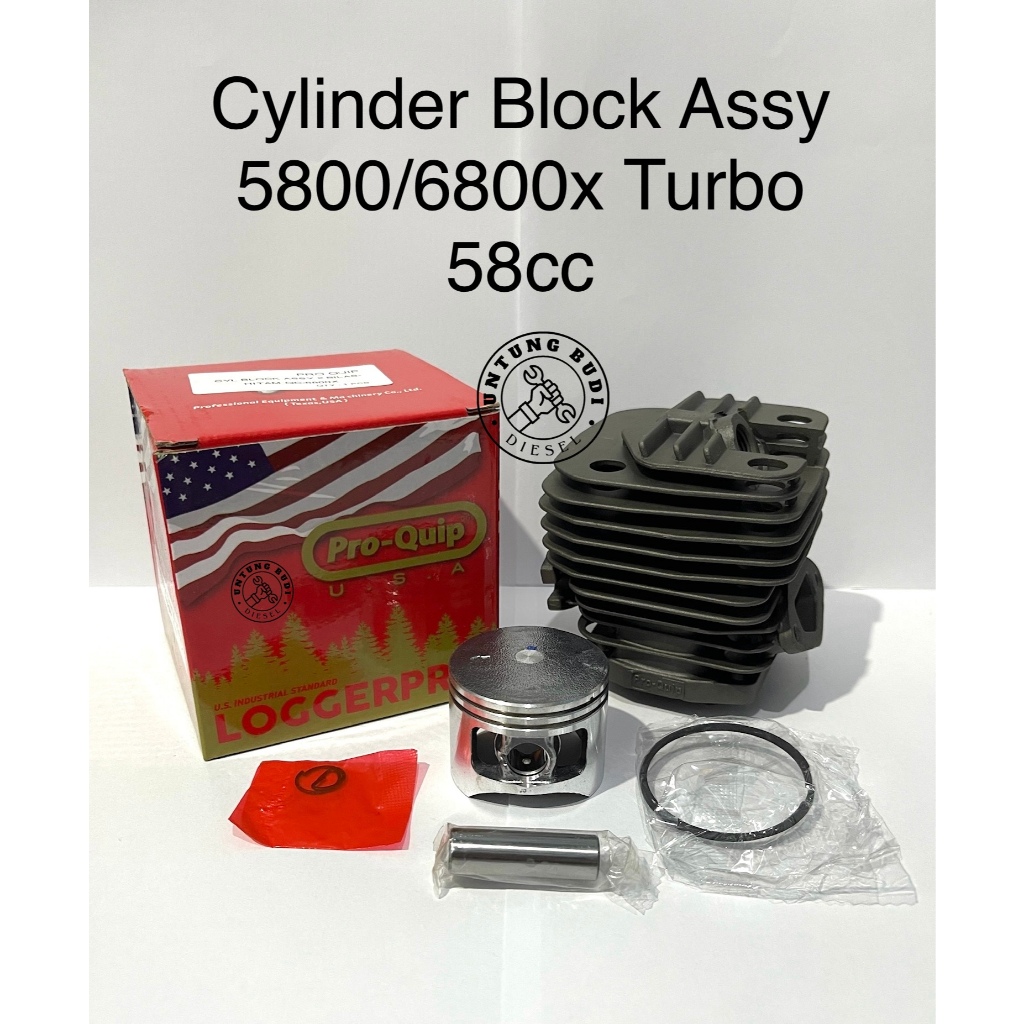 Cylinder Block 5800 ProQuip 6800X Turbo 45.2mm Poring Boring Buring Blok 58cc Chainsaw Gergaji Mesin