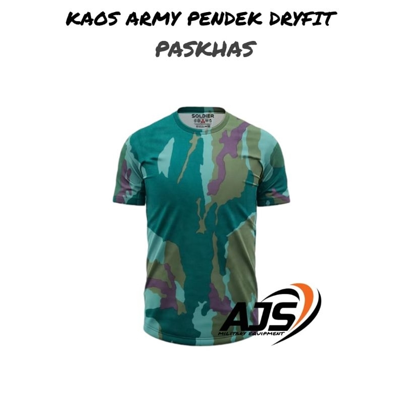 KAOS ARMY DRYFIT PENDEK LORENG PASKHAS|KAOS LORENG ARMY PENDEK TERBAIK