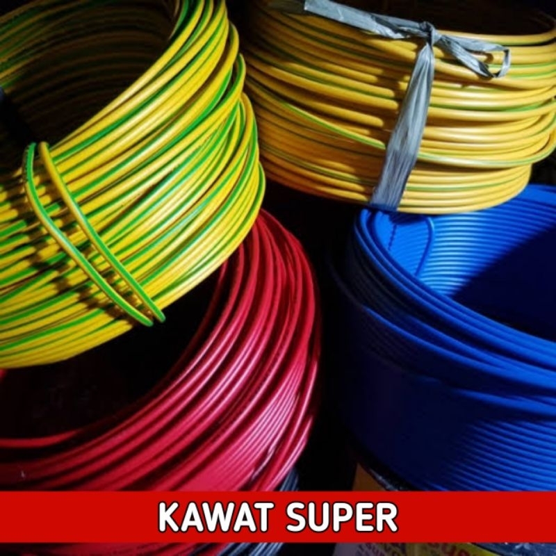 Kabel Listrik Kawat Super NYA 1,5mm 2,5mm (50 Yards)