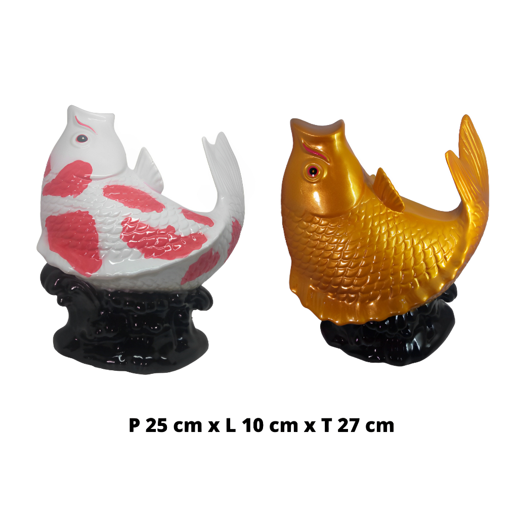Miniatur pajangan patung ikan koi ikan mas mewah ukuran besar