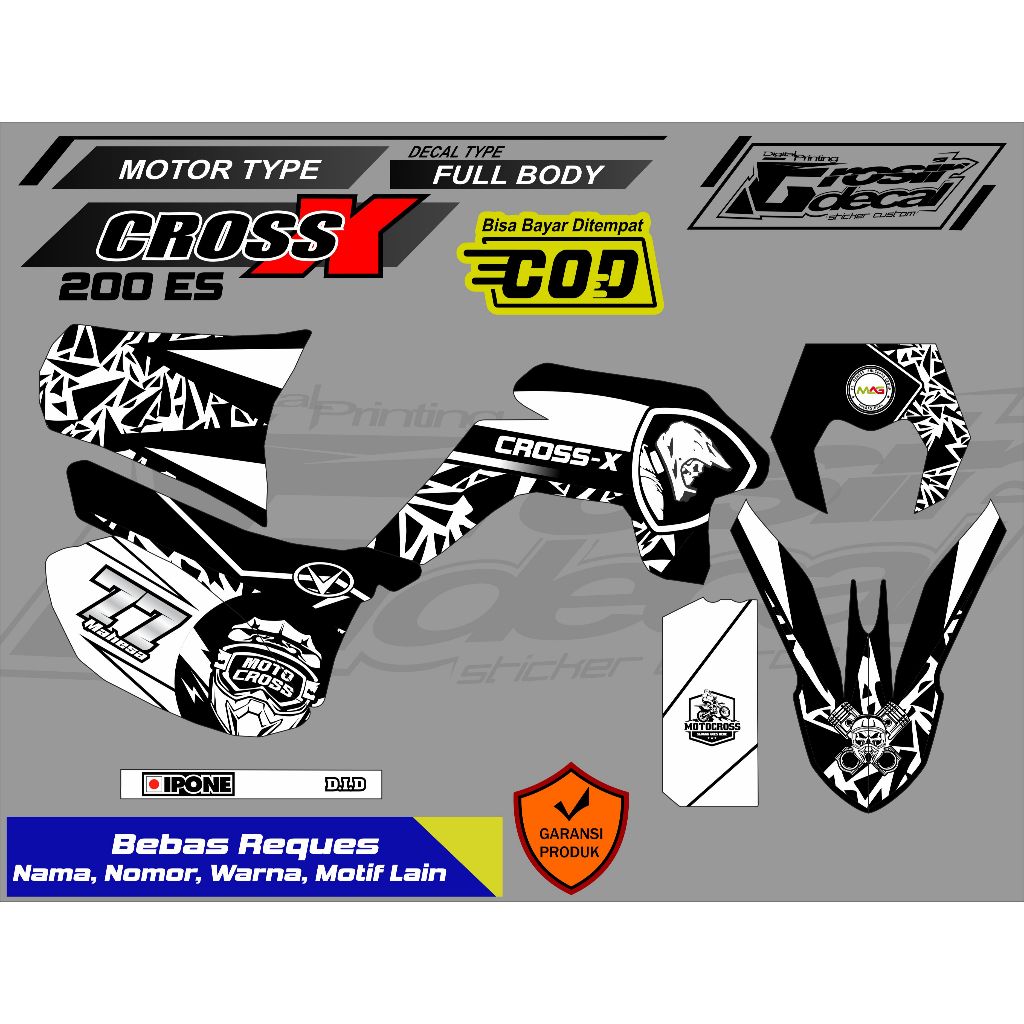 Sticker Stiker Viar Cross 200 SE / ES Supermoto Full Body Free Custom