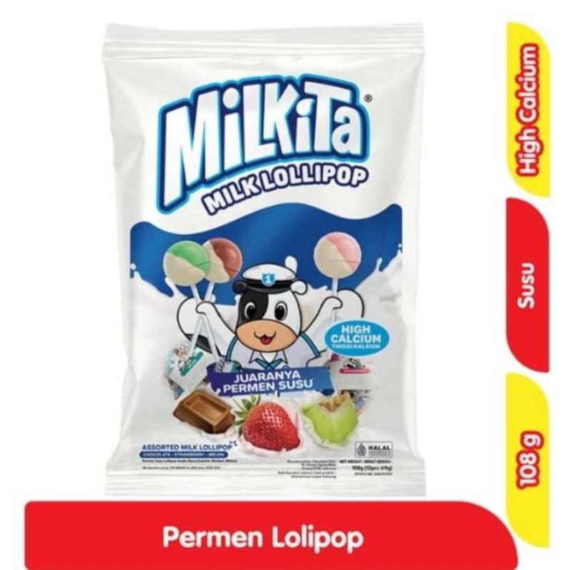 

Milkita Permen Milk Lolipop Assorted 108g