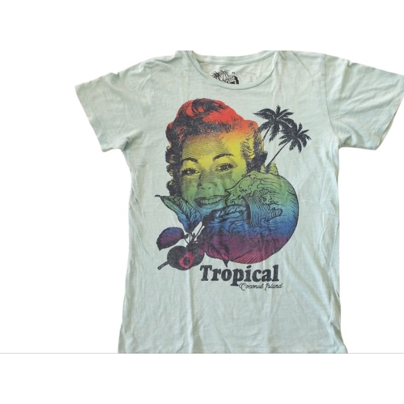 preloved kaos tropical(coconut island)