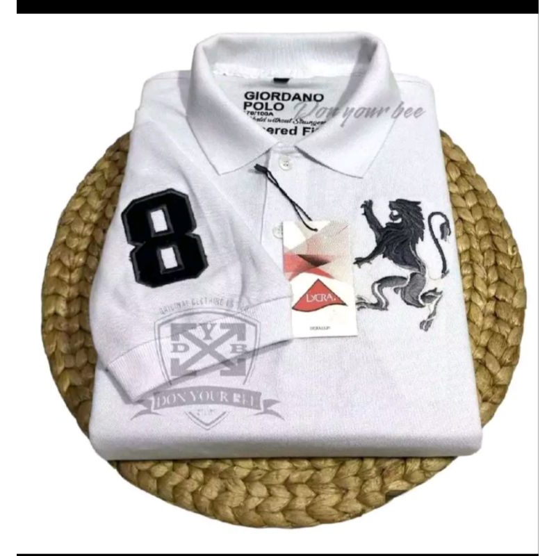 original giordano polo shirt pria/men 3D lion & embos/atasan laki laki/logo bordir/kaos kerah /SiZE 