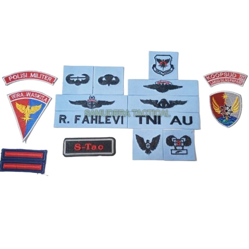 PROMO FULL SET PAPAN NAMA PDH SUS / PDL SUS / PDL 2 O / TNI AU ATRIBUT TNI AU PERKERAS/MIKA
