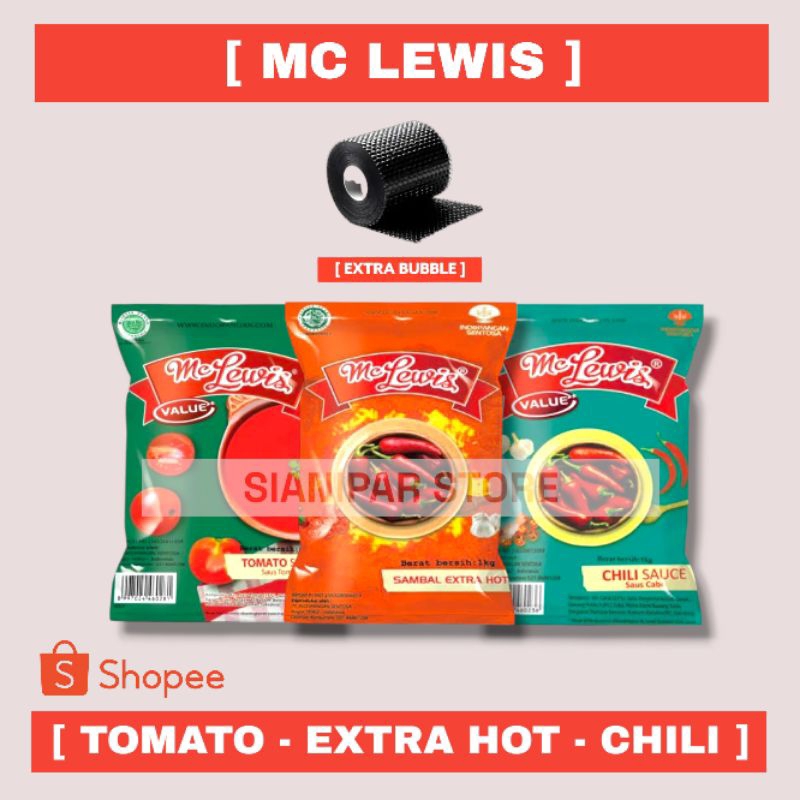 

Mc Lewis Saus Sambal Extra Hot - Chili - Tomat Pck 1Kg