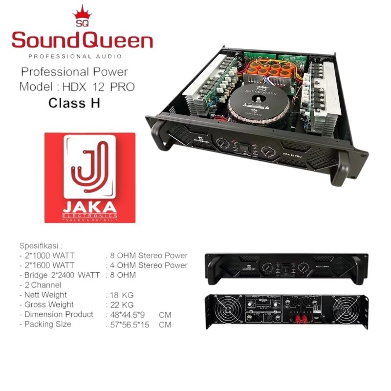 Jaka Power Soundqueen HDX 12 PRO Power AmplifierHDX-12P SQ Sound Queen 2 channel