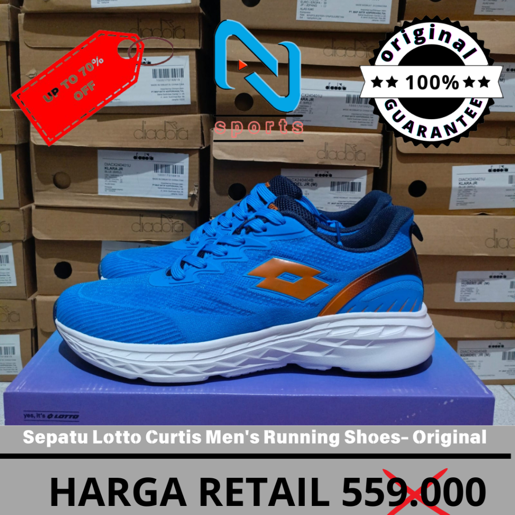 Sepatu Lotto Curtis Men's Running Shoes-BLUE Original 100%