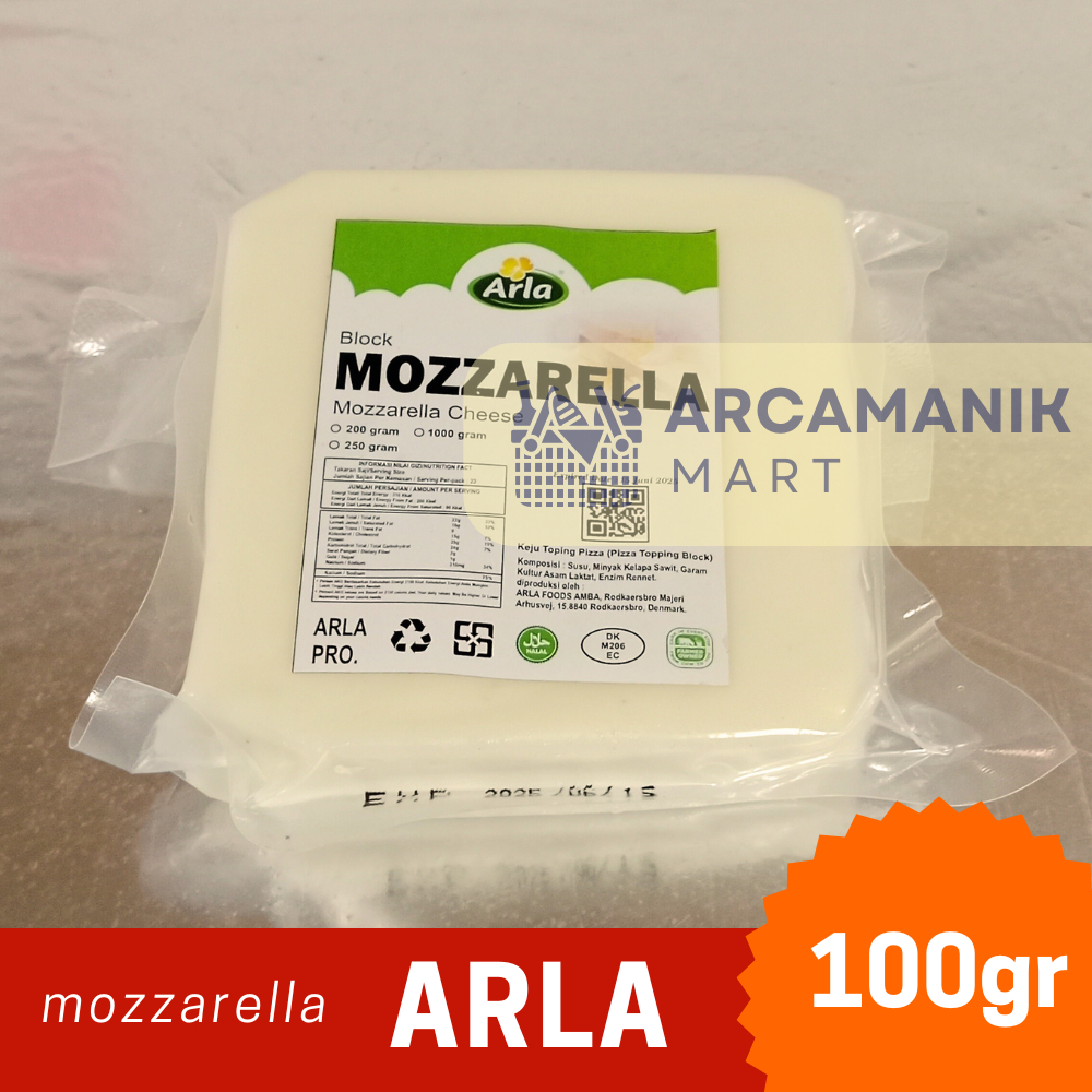 

Keju Mozarela Arla 100gr Mozzarella Arla repack import exp panjang