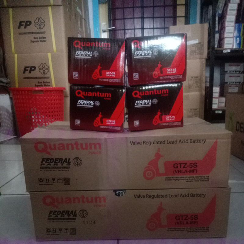 Aki Kering Federal Quantum GTZ-5S (VRLA-MF) ORIGINAL FEDERAL ASTRA (LANGSUNG ISIAN PABRIK).