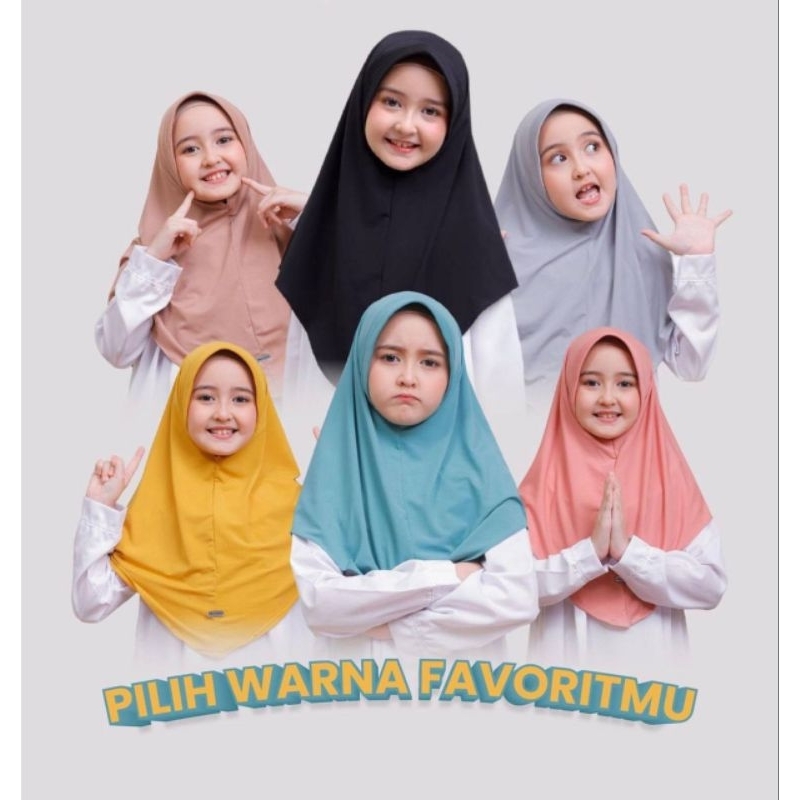 Khimar / Hijab / Jilbab Instan Anak Sekolah Jersey Premium