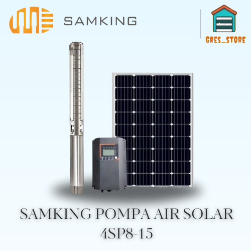 SAMKING SOLAR PUMP W/Controller 4SP8-15 5100W AC/DC Panel/PLN Hybrid - SAMKING 4SP8-15