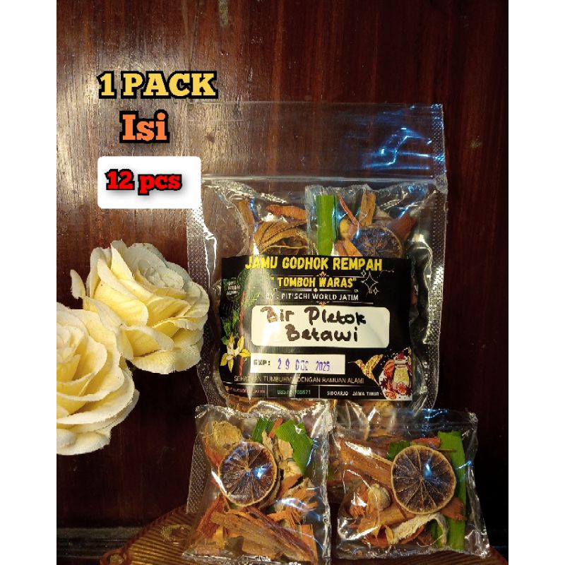 

WEDANG REMPAH BIR PLETOK BETAWI 1 PACK ISI 12 PCS//WEDANG BIR PLETOK KHAS BETAWI BANYAK KHASIATNYA// WEDANG REMPAH TRADISIONAL BIR PLETOK BETAWI