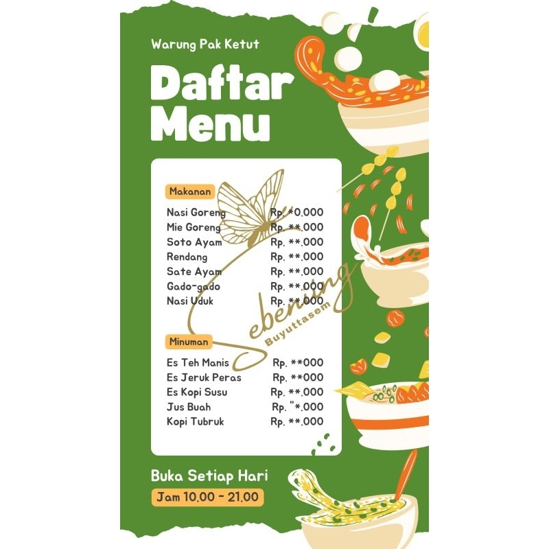 CETAK DESAIN MENU MAKANAN