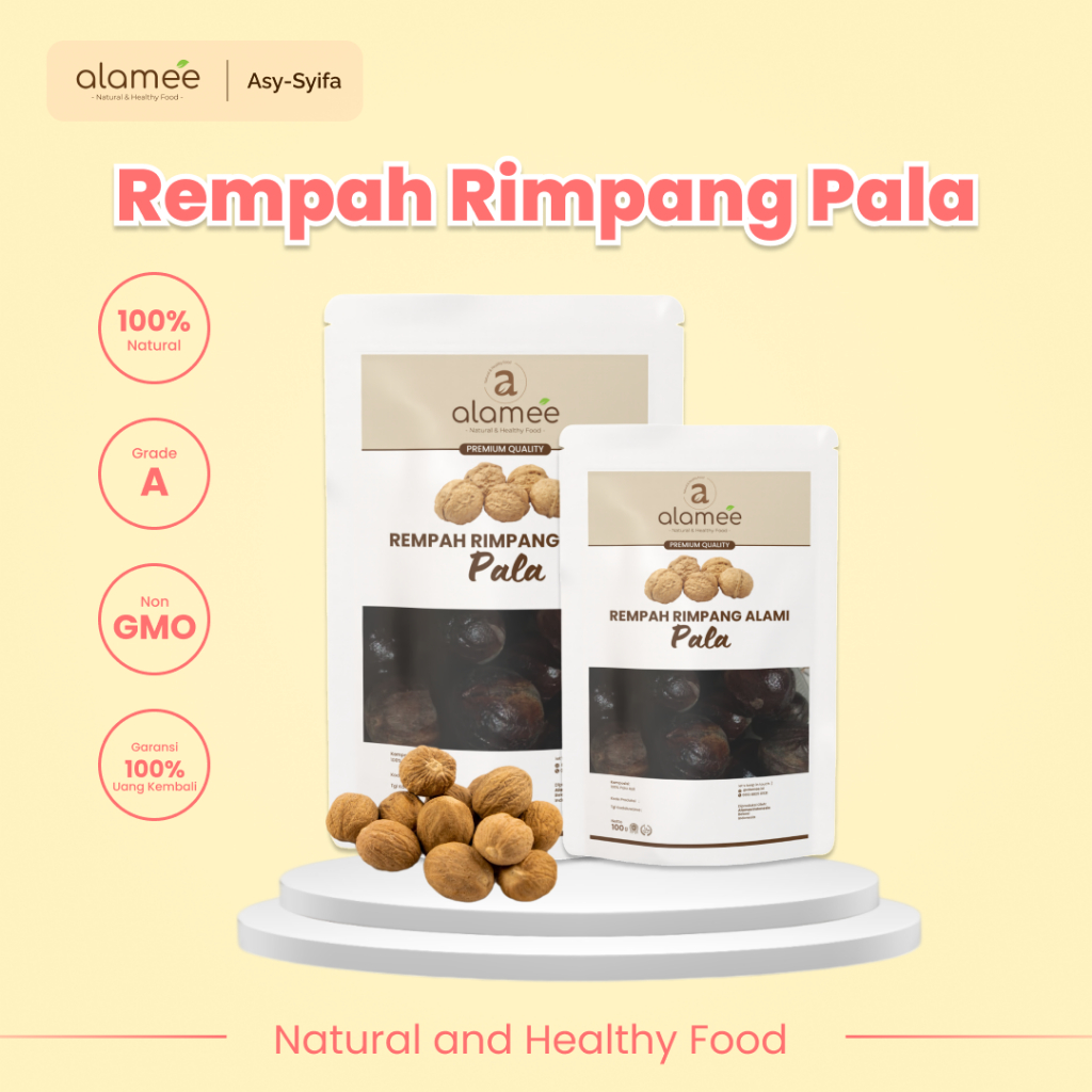 

Rempah Pala Dapur Bumbu Nutmeg Powder Murni Asli Tanpa Campuran Organik Alami 50 Gr