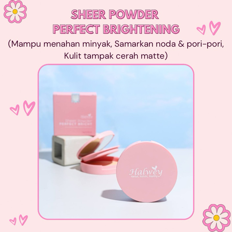 [Halwey] Sheer Powder Perfect Bright. Bedak Padat. Bedak Halwey