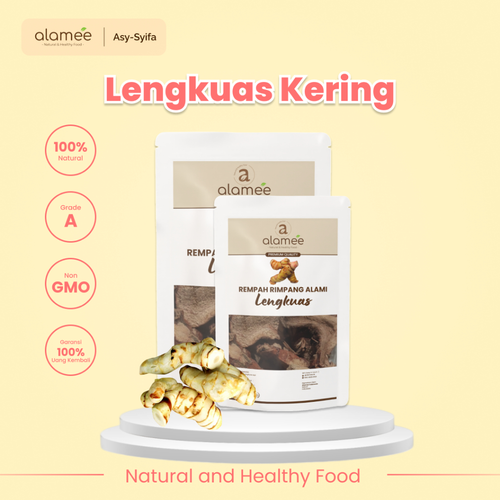 

ALAMEE Lengkuas Kering Dried Galangal Rimpang Rempah Organic Alami Bumbu Masakan Dapur Masak 50gr