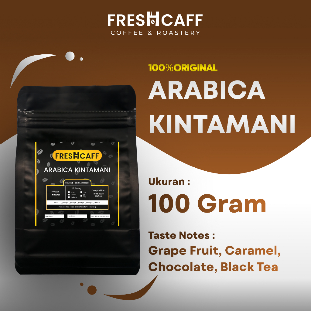 

KOPI ARABIKA KINTAMANI BALI 100 gram Freshcaff