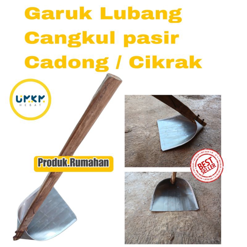 Cangkul pasir lubang pengaduk semen/Cadong pasir/Garuk Cikrak pasir gagang bambu