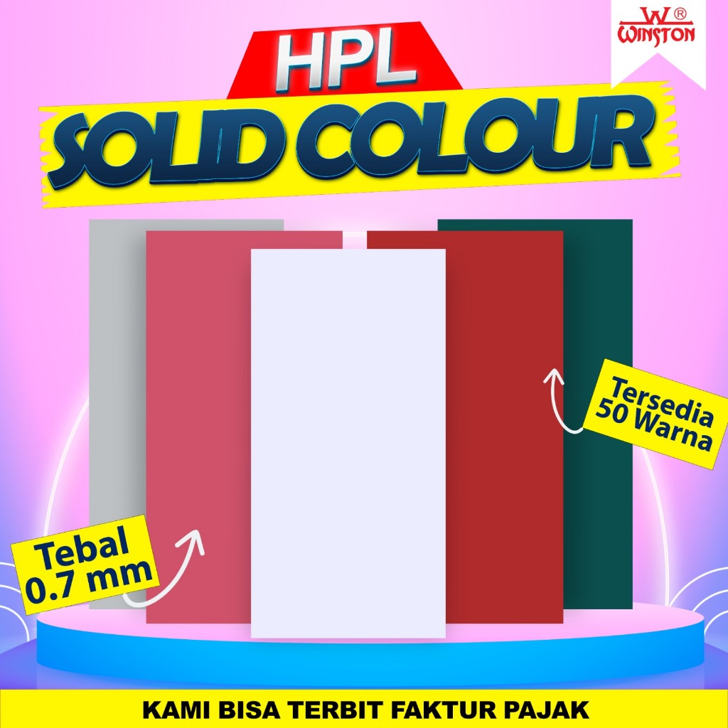 TERMURAH BEST HpL by WINSTON Semua Warna Solid Colour Glossy termurah HPL BEST WINSTON Semua Warna W