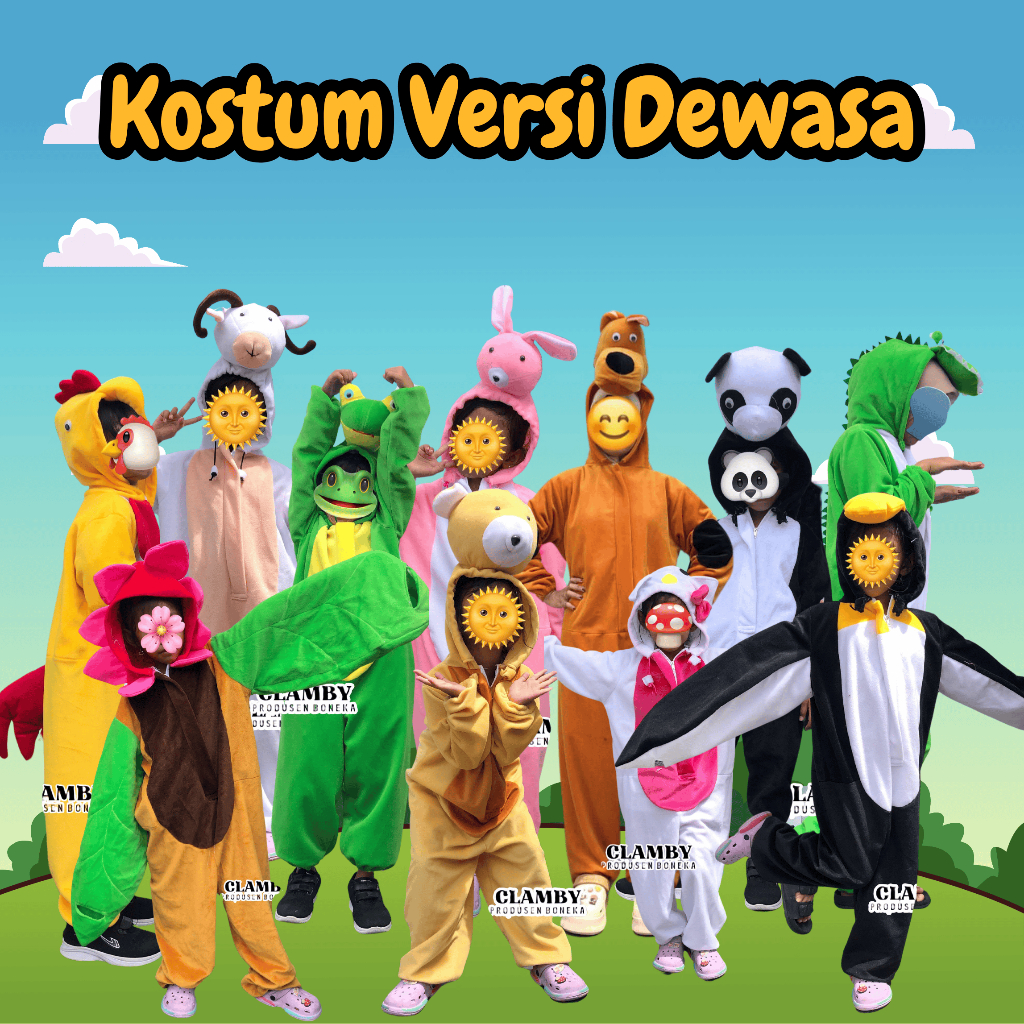 Baju Kostum Badut / Kostum Hewan Dewasa / Kostum Karnaval