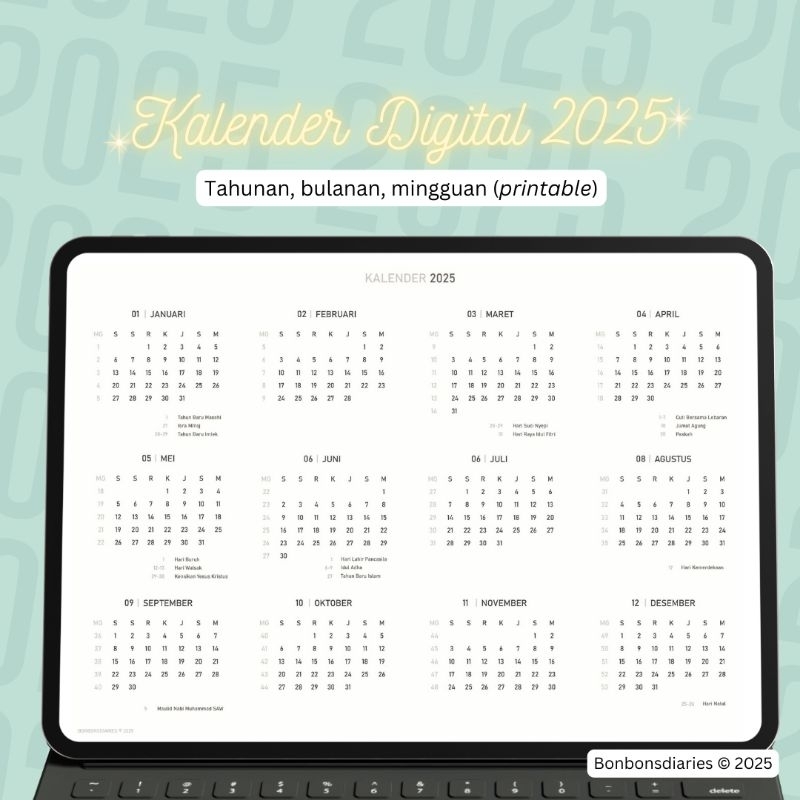 

Kalender 2025 | Print atau digital | Kalender murah dengan hari libur nasional