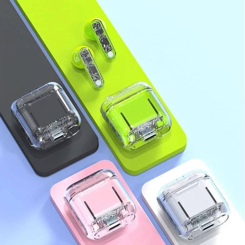 RG TWS 12 PRO Transparan Headset Bluetooth Earphone Wireless In Pods Low Latency