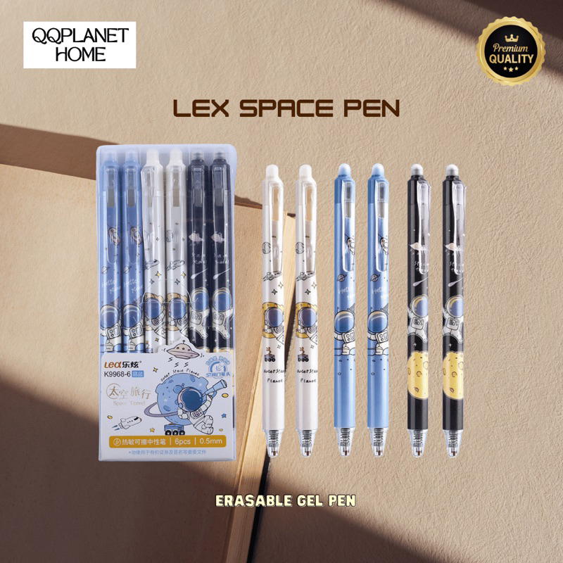 

[QQPLANET HOME] LEX Space Series Erasable Pen 0.5mm | Tinta Bisa Dihapus | Desain Astronaut