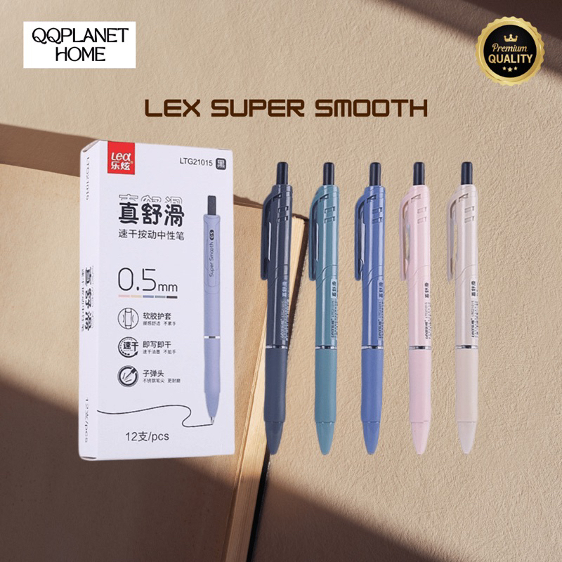 

[QQPLANET HOME] LEX Super Smooth Pen 0.5mm | 1 Box Isi 12 Pcs | Tinta Hitam & Quick Dry