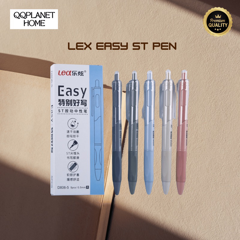 

[QQPLANET HOME] LEX Easy ST Pen 0.5 mm 0.5mm | 1 Box Isi 5 Pcs | Ultra Fine Tip & Warna Soft