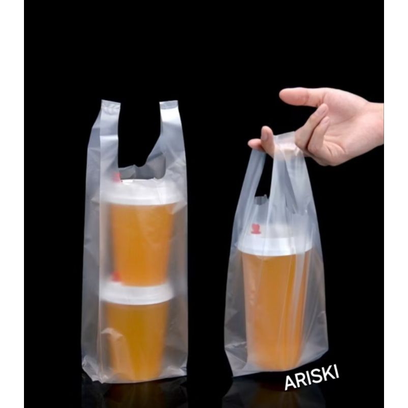 kantong plastik Cup minuman/ es teh idola / warna