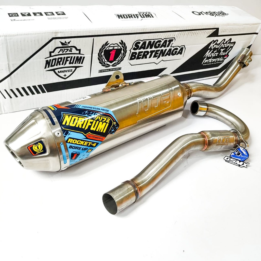 KNALPOT NORIFUMI ROKET 4 STAINLESS BORE UP KOMPETISI CRF 150 L KLX 150 WR 155