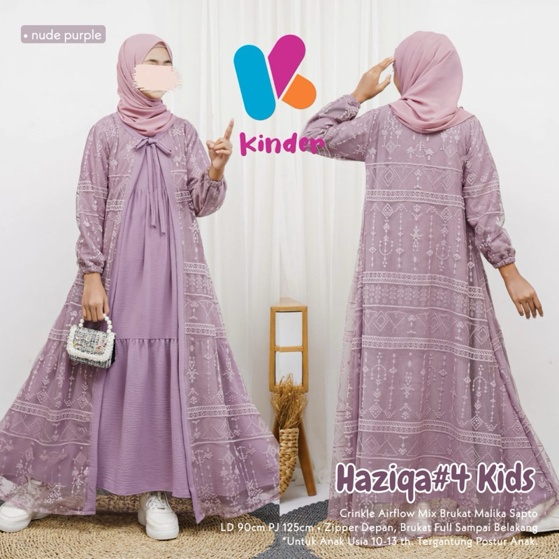 HAZIQA Gamis syari brocade premium anak tanggung
